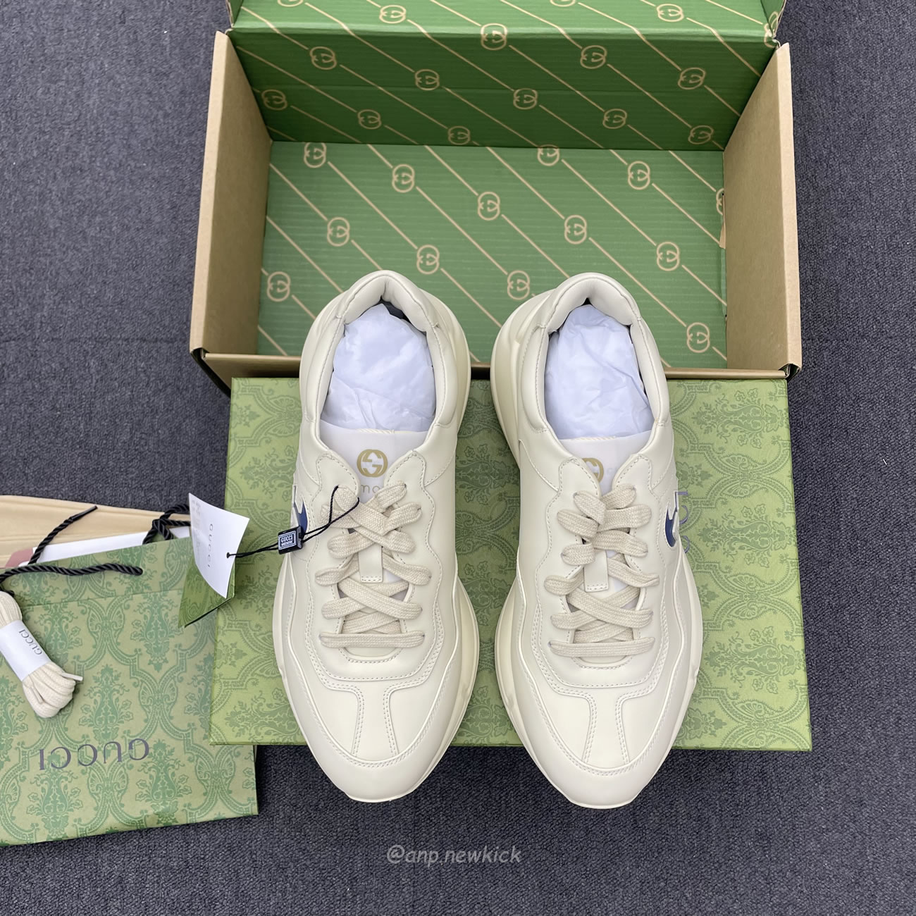 Gucci Rhyton Interlocking G Sneaker Black White 757857 Upg70 9567 (5) - www.newkick.vip